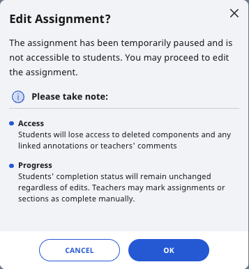 Edit  Assignments