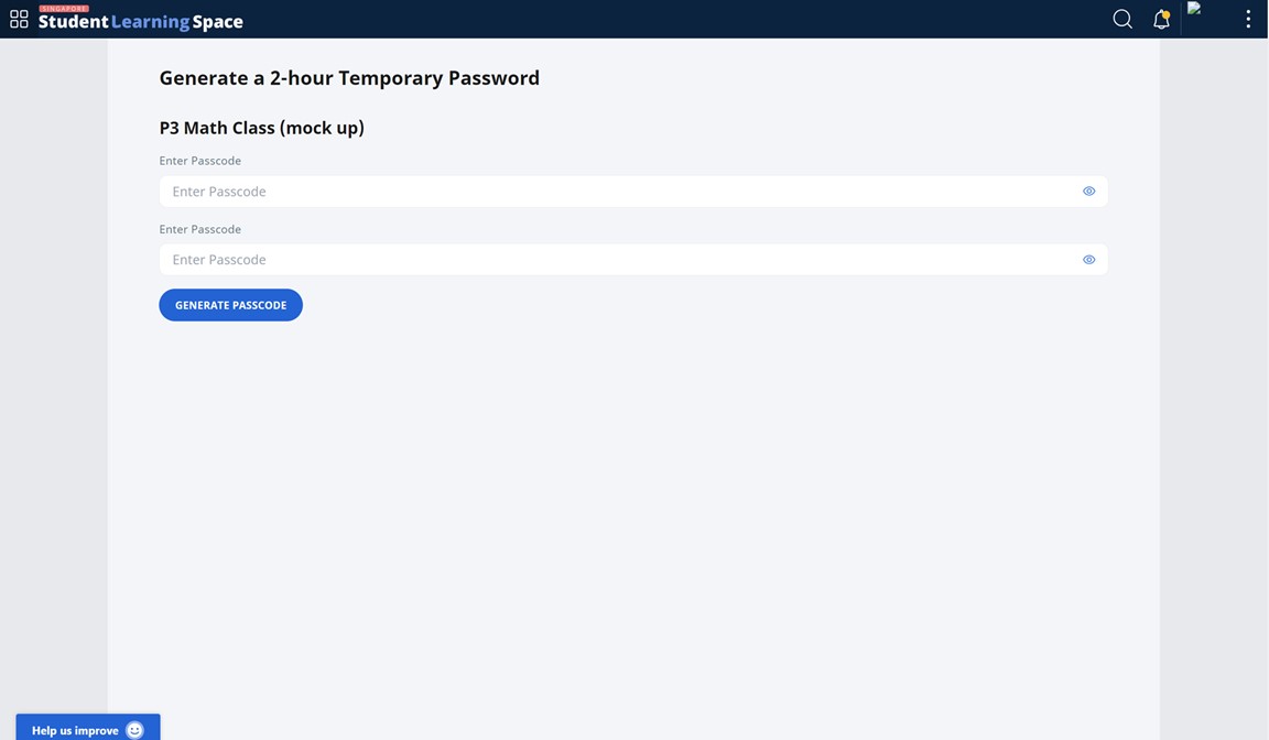 Generate Two-Hour Temporary Password for Students
