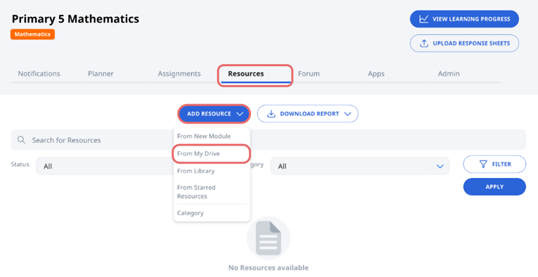 Tag Resources to Adaptive Learning System
