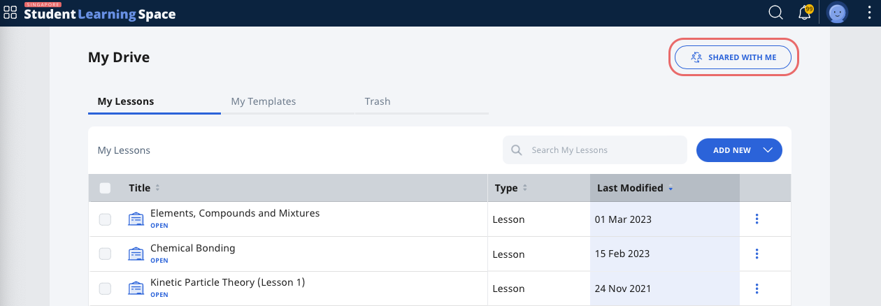 View Modules Shared with Me
